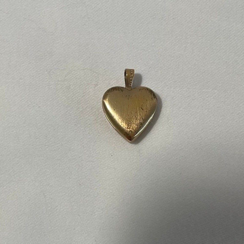 14K Gold‎ Filled Heart Locket Pendant Etched Diamond Cut Design - Picture 6 of 6